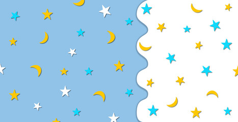 Sky wallpaper with the star and the moon.