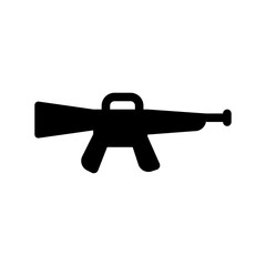 Gun icon, full black. Vector illustration, suitable for content design, website, poster, banner, or video editing needs