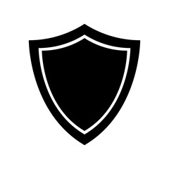 Shield icon, full black. Vector illustration, suitable for content design, website, poster, banner, or video editing needs