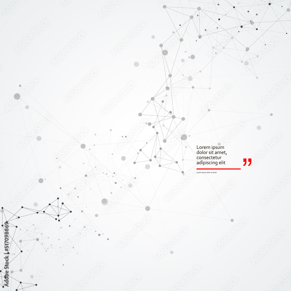 Aufkleber Connection dots and lines background. Minimal molecule background. Lines network vector technology