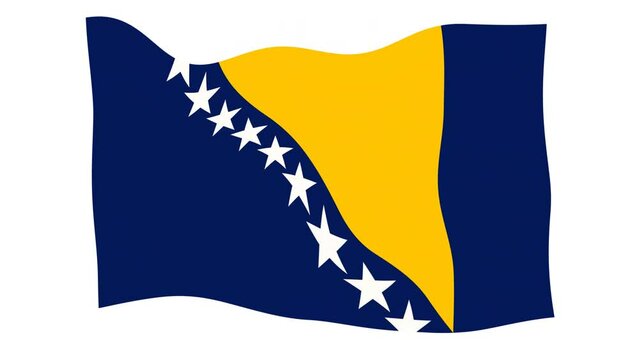 bosnia-and-herzegovina flag wave animated in white background
