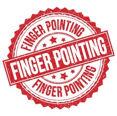 FINGER POINTING text on red round stamp sign