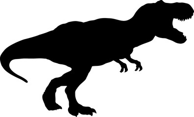 Isolated Dinosaur Silhouette in Vector