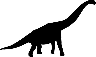 Isolated Dinosaur Silhouette, brachiosaurus silhouette, brontosaurus silhouette in Vector