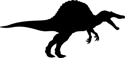 Isolated Dinosaur Silhouette in Vector