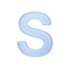 Character S on white background. Isolated 3D illustration