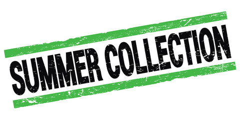 SUMMER COLLECTION text on black-green rectangle stamp sign.