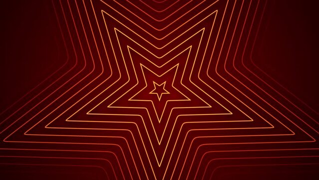 Gold star pattern motion background. Seamless loop. 4K footage