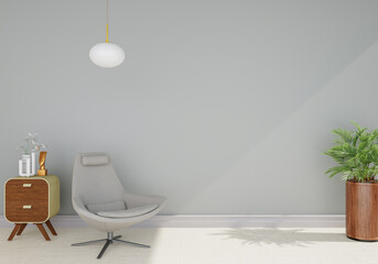 minimal interior style poster Mock up the living room wall with modern sofa and decorations in the living room.....copy space. 3D rendering.