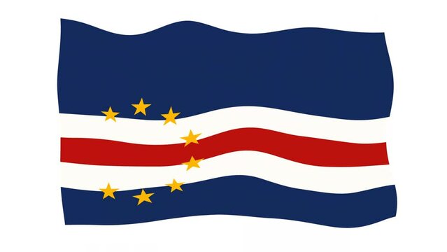 Flag-of-Cape-Verde flag wave animated in white background