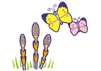 土筆と蝶
