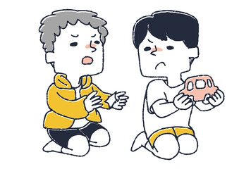 友達のおもちゃを取り上げる男の子　子供同士で起きる様々な問題
