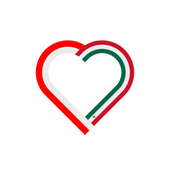 unity concept. heart ribbon icon of indonesia and mexico flags. vector illustration isolated on white background