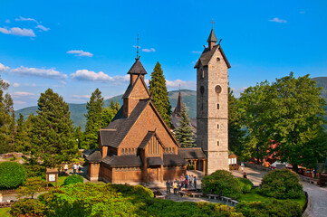 Fototapeta na wymiar Vang stave church, Karpacz, Lower Silesian Voivodeship, Poland.