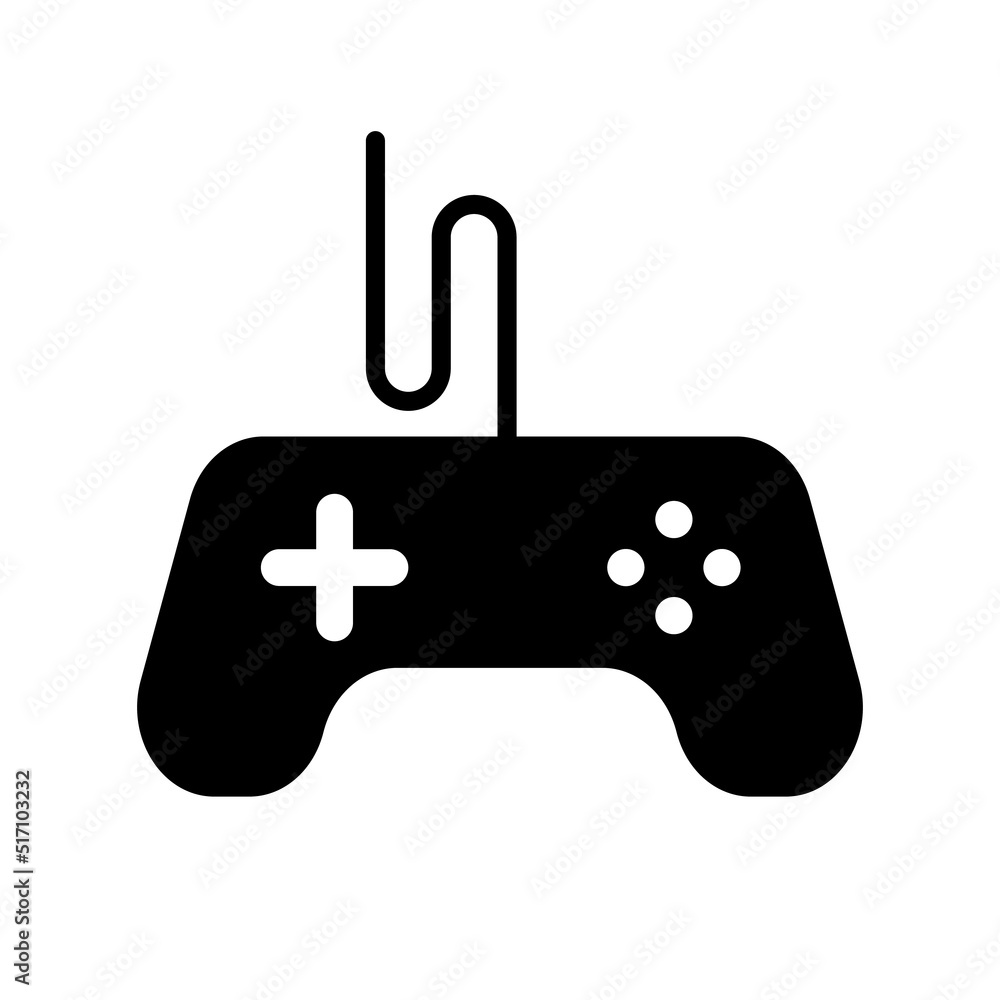 Poster game controller and cord. gamepad. vector.