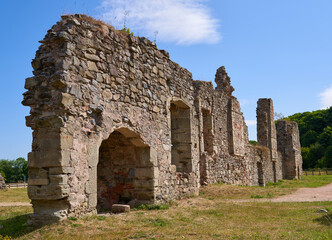 Fototapeta na wymiar The ruins of Grace Dieu priory near Thringstone in Leicestershire, England.