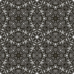 geometric pattern Can be stitched in all directions, Thai pattern, black and white tone, vector file