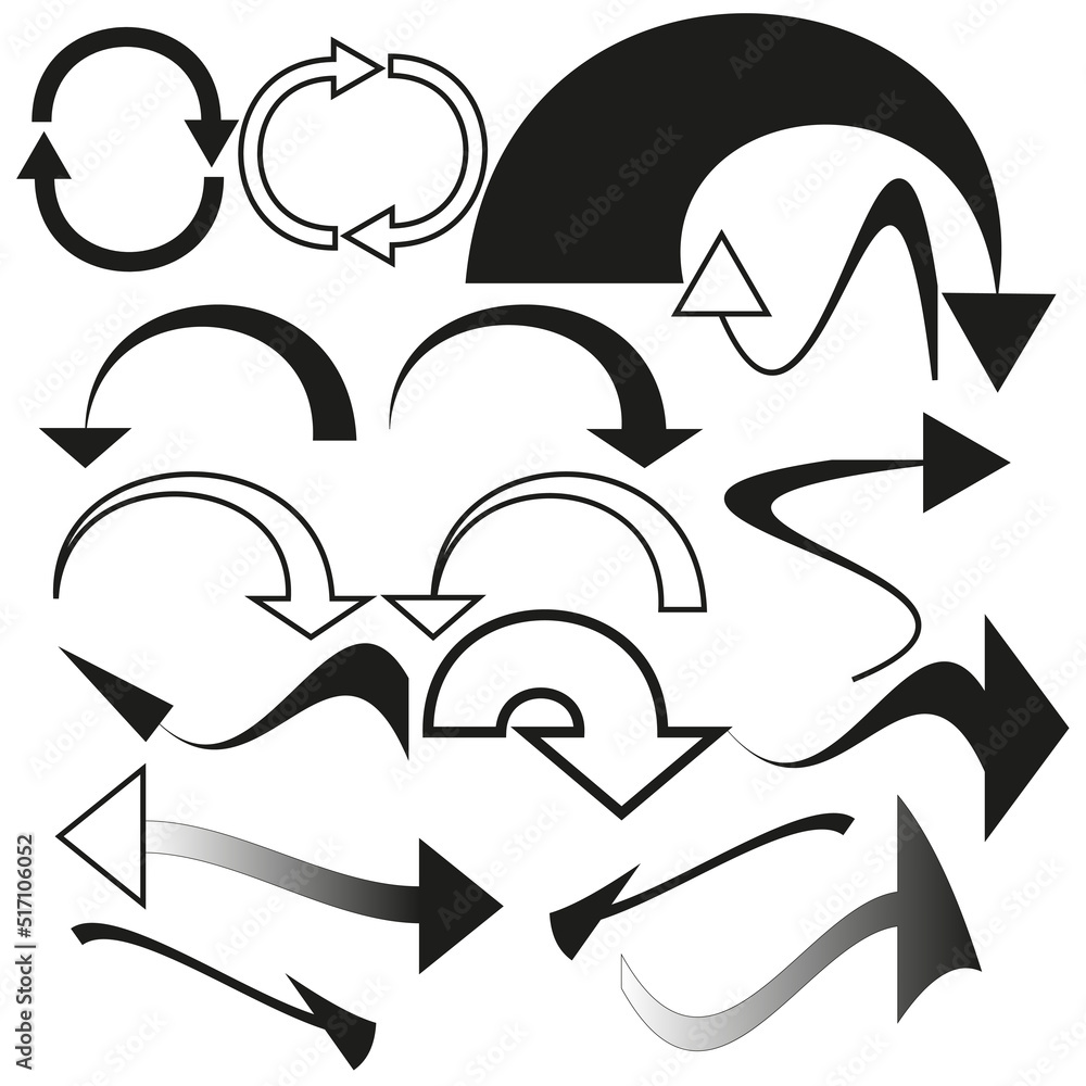 Poster different arrows.vector illustration. stock image.
