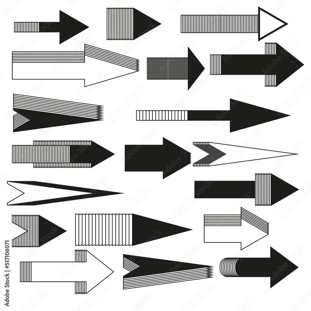 Poster different arrows.vector illustration. stock image.