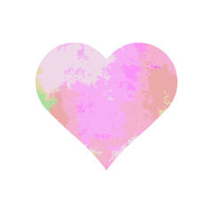 Watercolor heart symbol on white background vector.