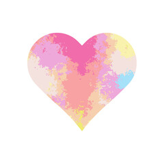 Watercolor heart symbol on white background vector.