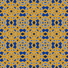 Multi-Color Morocco Seamless Pattern. Traditional Arabic Islamic Background. Vintage, Turkish, Indian style Ideal for carpet, ceramics, floor tiles. Vector Illustration.