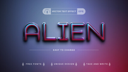 Alien - Editable Text Effect, Font Style