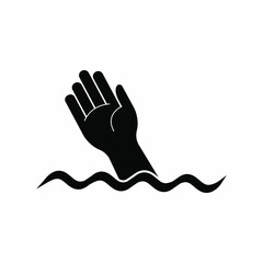 Obraz premium Drowning Icon. Drown, Accident Symbol in Water - Vector.