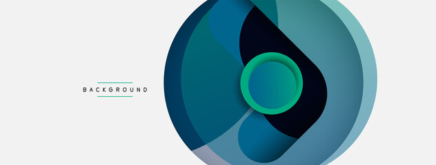 Naklejka premium Vector round shapes circles minimal geometric background. Vector illustration for wallpaper banner background or landing page