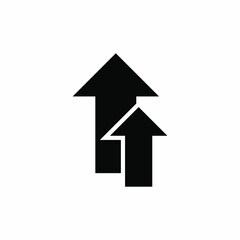 Icon of Increase. Double Up Arrows Symbol - Vector.