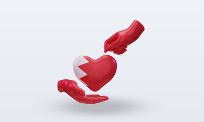 3d charity day Bahrain flag rendering front view