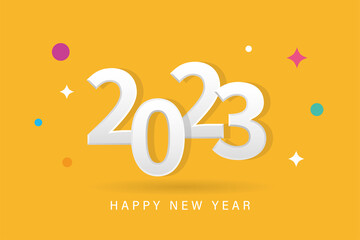 Happy new year 2023, new year numbers and text.