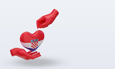 3d charity day Croatia flag rendering left view