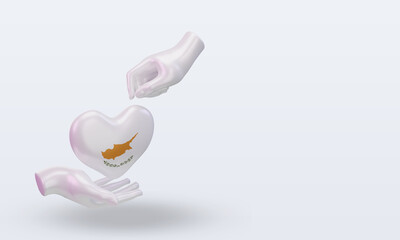 3d charity day Cyprus flag rendering left view