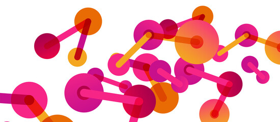 Abstract background. Round dots connected by lines. Trendy techno business template for wallpaper, banner, background or landing