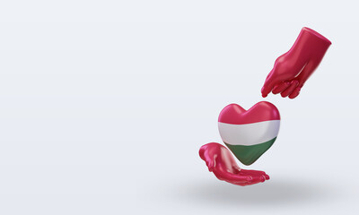 3d charity day Hungary flag rendering right view
