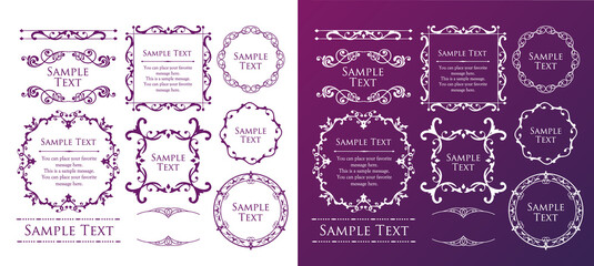 オシャレなフレーム。デザインテンプレート。ゴージャスな額のセット。