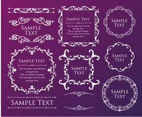 オシャレなフレーム。デザインテンプレート。ゴージャスな額のセット。