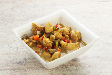 Thai yellow curry with chicken