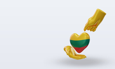 3d charity day Lithuania flag rendering right view