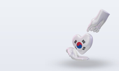 3d charity day South Korea flag rendering right view