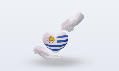 3d charity day Uruguay flag rendering front view