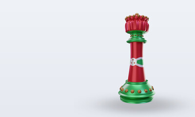 Obraz premium 3d king chess Burundi flag rendering right view