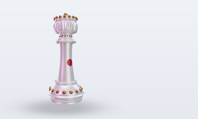 3d king chess Japan flag rendering left view