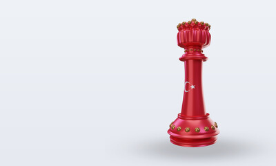 3d king chess Turkey flag rendering right view
