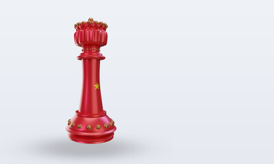 3d king chess Vietnam flag rendering left view
