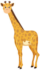 Obraz premium Cute giraffe in flat cartoon style