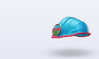 3d engineer Azerbaijan flag rendering right view