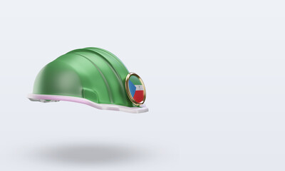 3d engineer Equatorial Guinea flag rendering left view