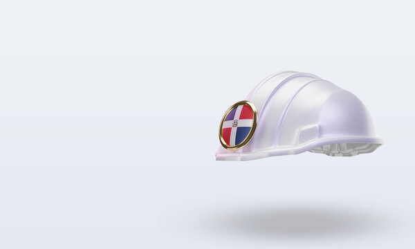 3d engineer Dominican Republic flag rendering right view